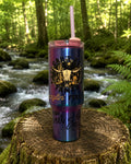 40 oz Can't Be Tamed Aurora Shift tumbler - Wranglin' Feral Kids Kinda Sweet Kinda Savage design side view